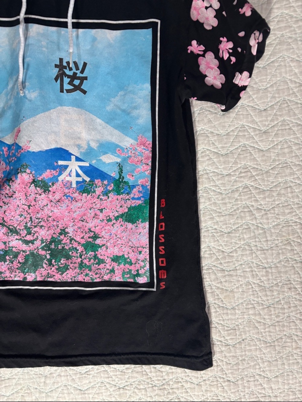 Fresh Laundry Black Sakura Scenic Short-Sleeve Hoodie - Picture 7 of 9